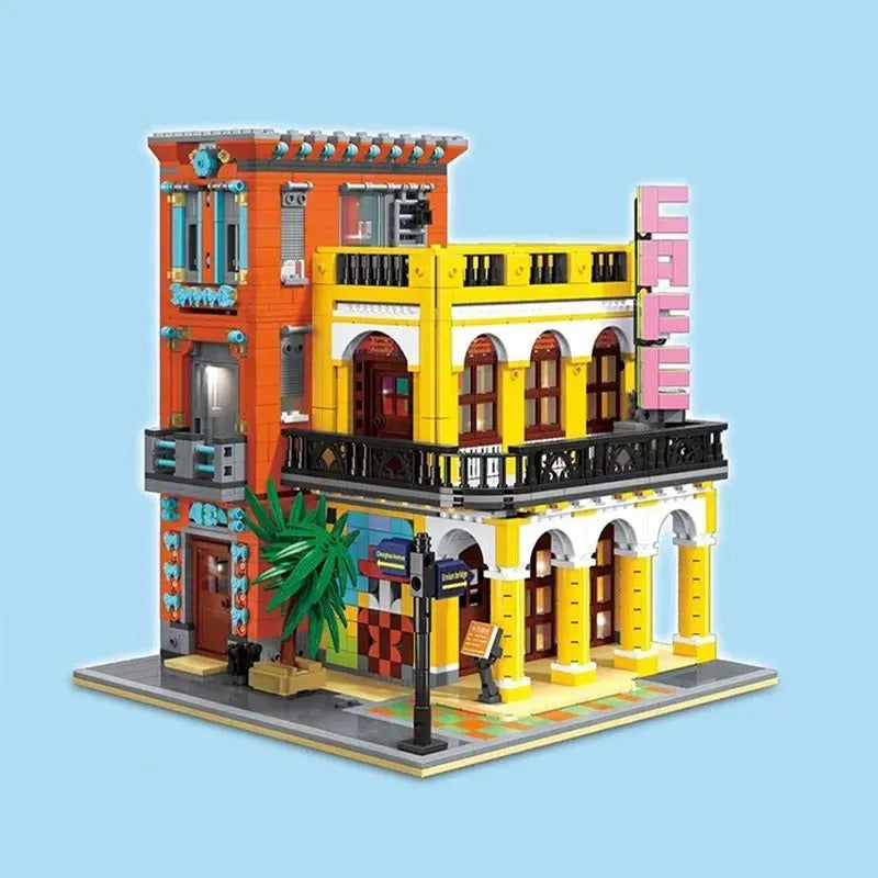 ZHEGAO MOC Building Block Set: 6020 Street City Cafe Havana Modular MINI, Model DZ6020