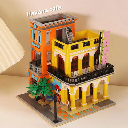 ZHEGAO MOC Building Block Set: 6020 Street City Cafe Havana Modular MINI, Model DZ6020