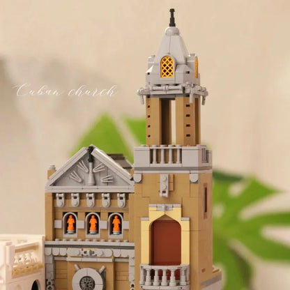 ZHEGAO MOC Building Block Set: 6021 Street City Church Of Cuba Modular MINI, Model DZ6021