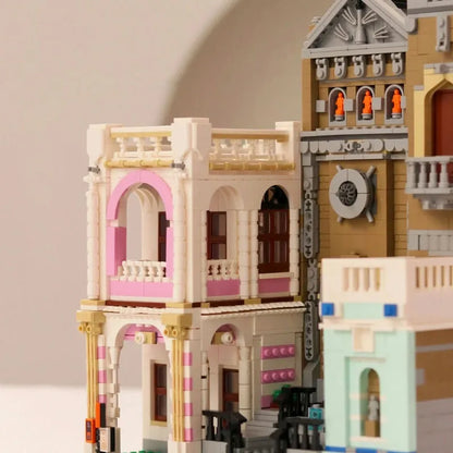 ZHEGAO MOC Building Block Set: 6021 Street City Church Of Cuba Modular MINI, Model DZ6021