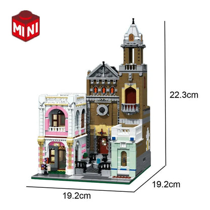 ZHEGAO MOC Building Block Set: 6021 Street City Church Of Cuba Modular MINI, Model DZ6021