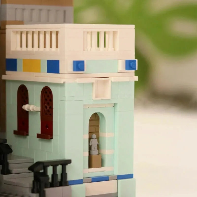 ZHEGAO MOC Building Block Set: 6021 Street City Church Of Cuba Modular MINI, Model DZ6021