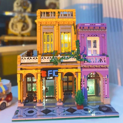 ZHEGAO MOC Building Block Set: 6022 City Street Cuban Restaurant Modular MINI, Model DZ6022