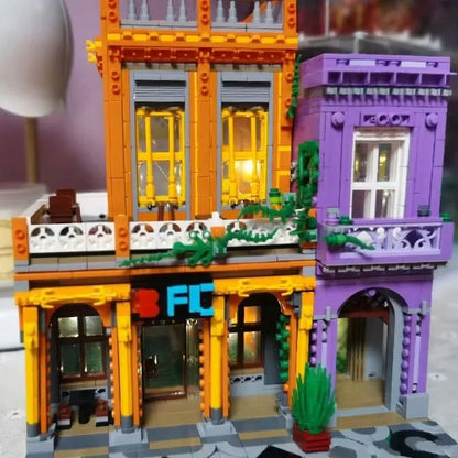 ZHEGAO MOC Building Block Set: 6022 City Street Cuban Restaurant Modular MINI, Model DZ6022