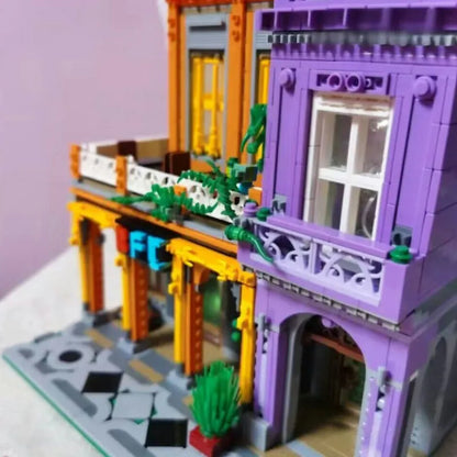 ZHEGAO MOC Building Block Set: 6022 City Street Cuban Restaurant Modular MINI, Model DZ6022