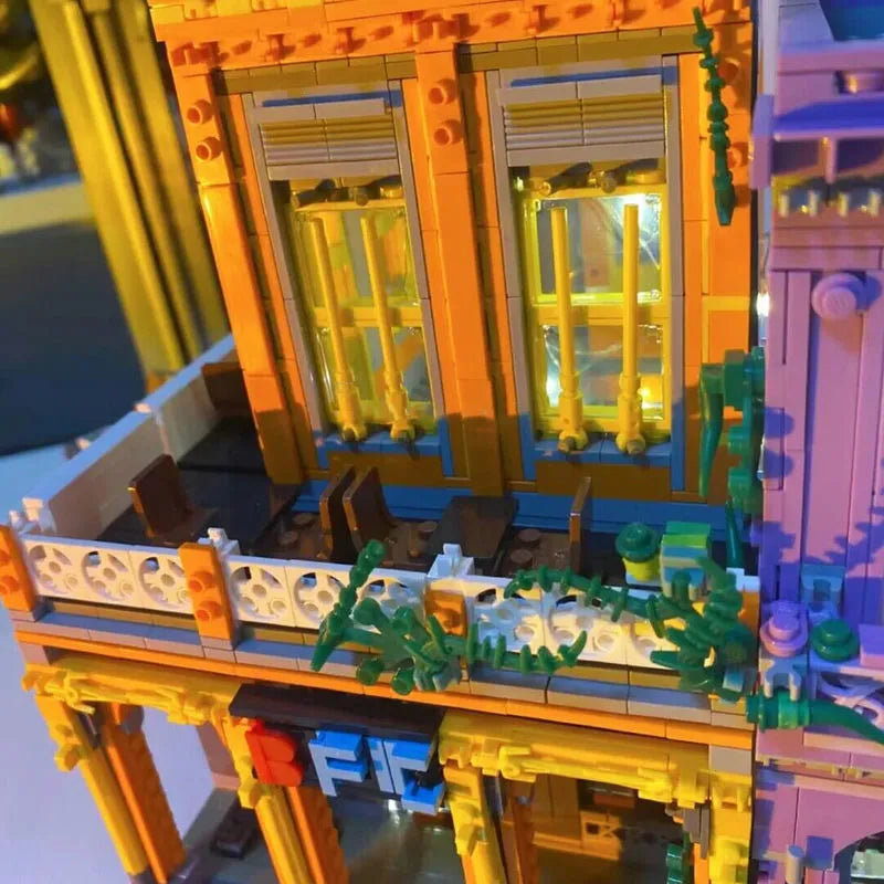 ZHEGAO MOC Building Block Set: 6022 City Street Cuban Restaurant Modular MINI, Model DZ6022