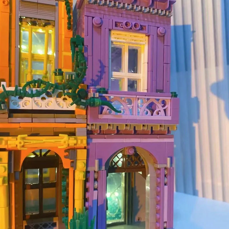 ZHEGAO MOC Building Block Set: 6022 City Street Cuban Restaurant Modular MINI, Model DZ6022