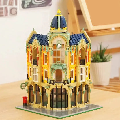 ZHEGAO MOC Building Block Set: 6023 Street City Corner Post Office Modular MINI, Model DZ6023