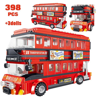 ZHEGAO MOC Building Block Set: BRT Double Deck City Tour Bus, Model QL0950