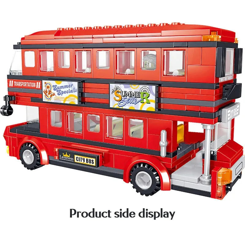ZHEGAO MOC Building Block Set: BRT Double Deck City Tour Bus, Model QL0950