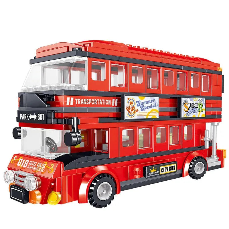 ZHEGAO MOC Building Block Set: BRT Double Deck City Tour Bus, Model QL0950