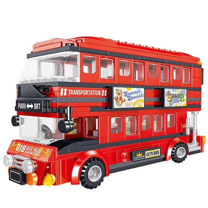 ZHEGAO MOC Building Block Set: BRT Double Deck City Tour Bus, Model QL0950