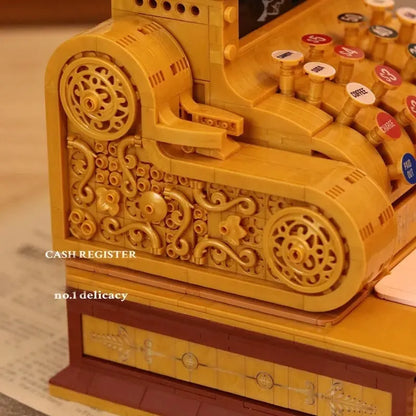 ZHEGAO MOC Building Block Set: Classic Vintage Cash Register MINI Retro, Model 00387