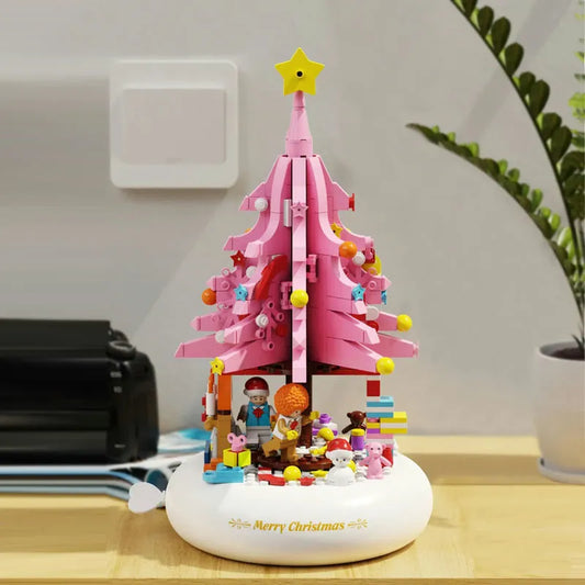 ZHEGAO MOC Building Block Set: Idea Christmas Tree Music Box Light, Model QL1023