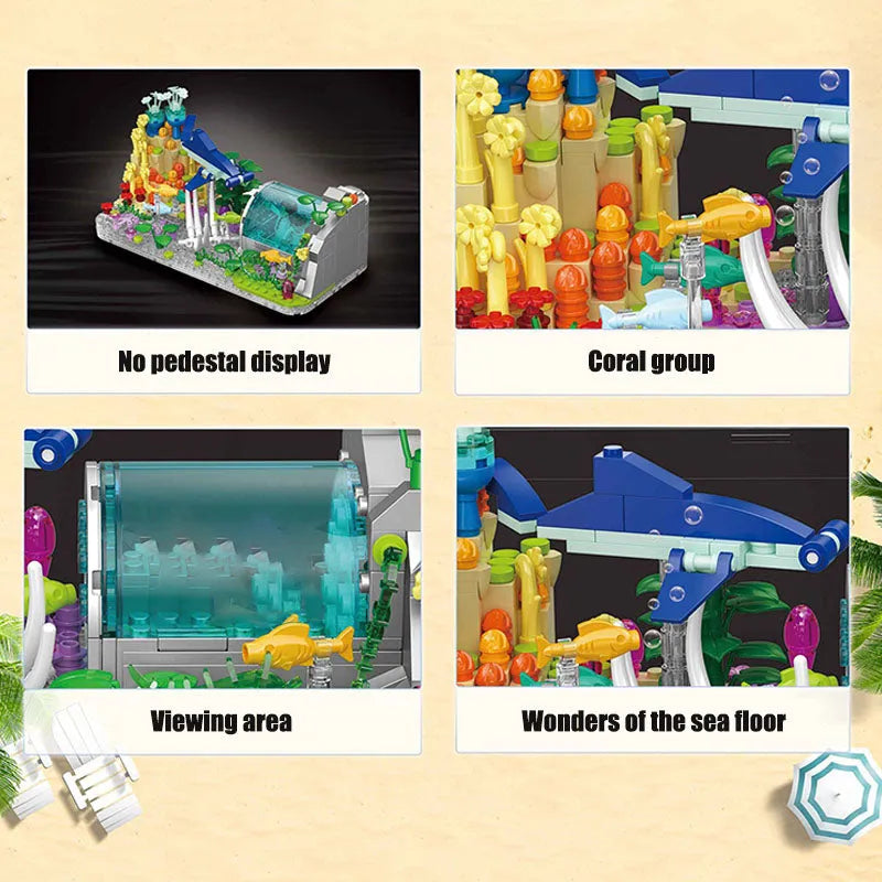 ZHEGAO MOC Building Block Set: Aquarium Fish Tank MINI DZ6102
