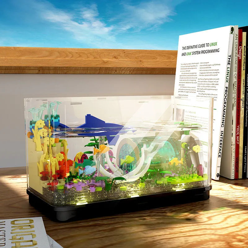 ZHEGAO MOC Building Block Set: Aquarium Fish Tank MINI DZ6102