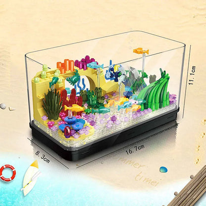 ZHEGAO MOC Building Block Set: Aquarium Fish Tank MINI DZ6102