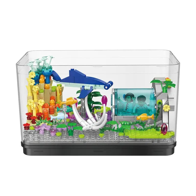 ZHEGAO MOC Building Block Set: Aquarium Fish Tank MINI DZ6102