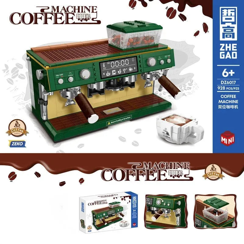 ZHEGAO MOC Building Block Set: Classic Coffee Machine MINI DZ6017, Model 6017