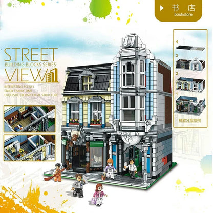 ZHEGAO MOC Building Block Set: Bookstore Shop, Model QL 0925