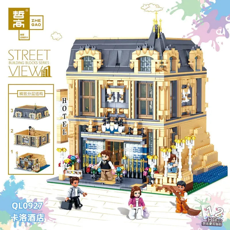ZHEGAO MOC Building Block Set: Carlo Hotel 0927, Model QL 0927