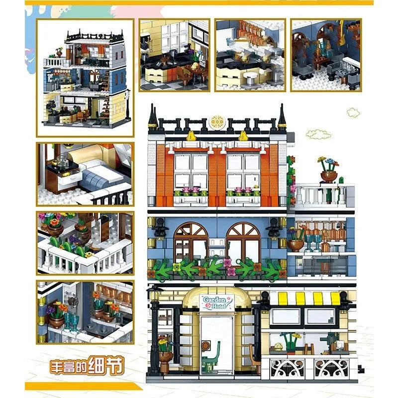 ZHEGAO MOC Building Block Set: Garden Hotel 0940, Model QL 0940