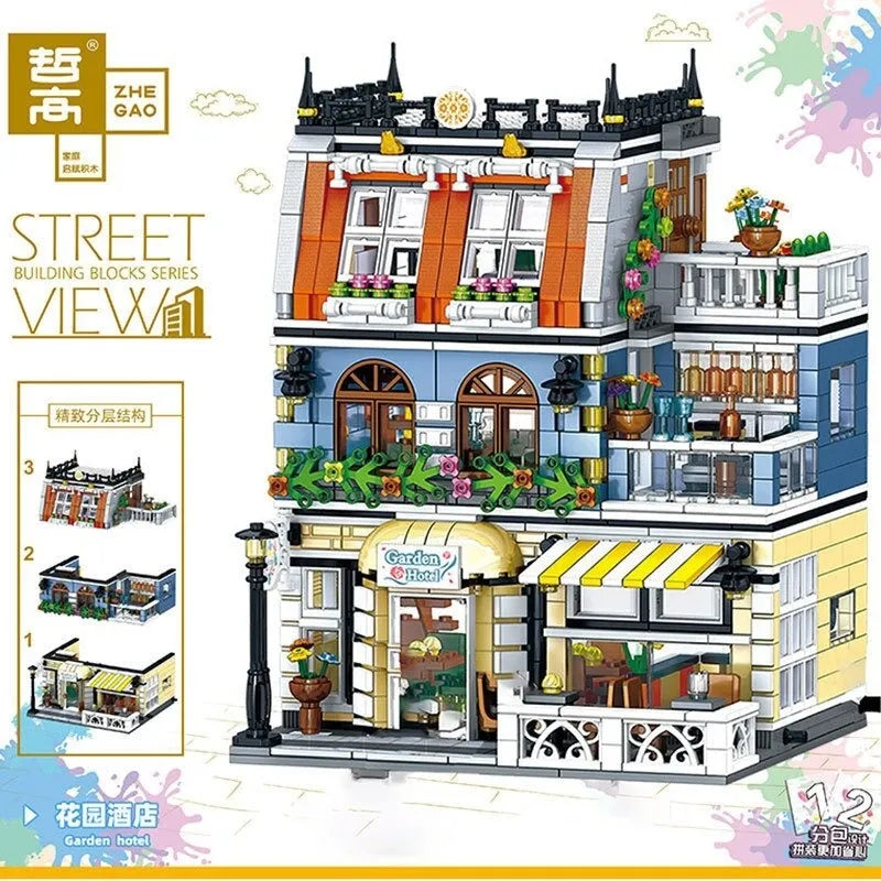 ZHEGAO MOC Building Block Set: Garden Hotel 0940, Model QL 0940