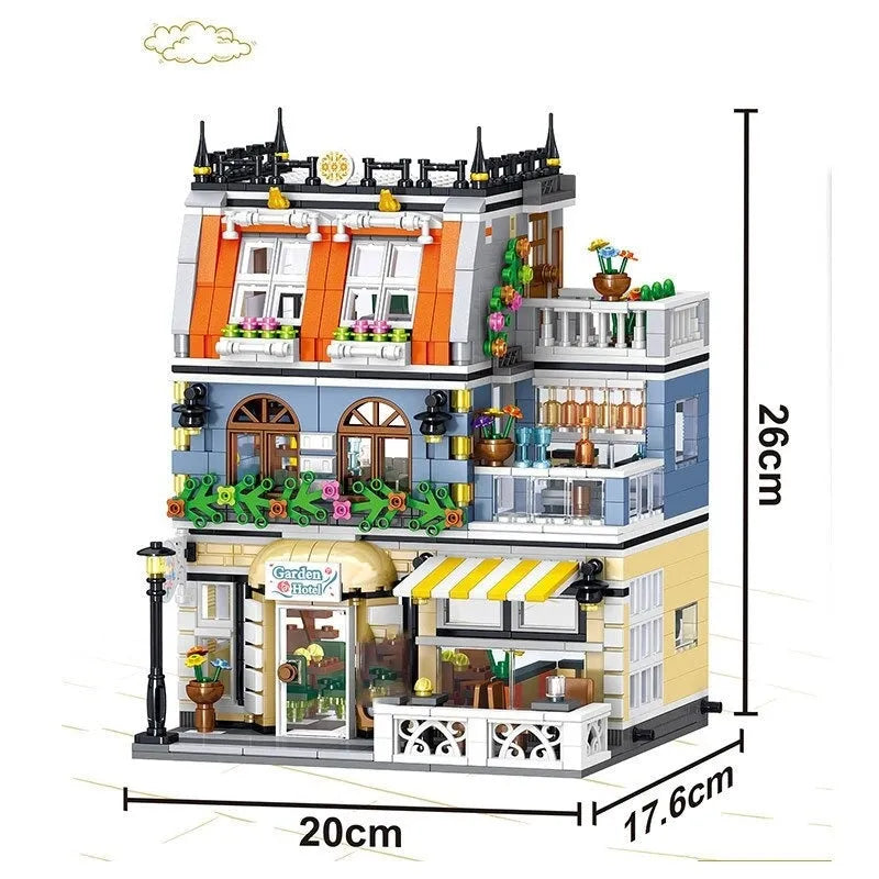 ZHEGAO MOC Building Block Set: Garden Hotel 0940, Model QL 0940