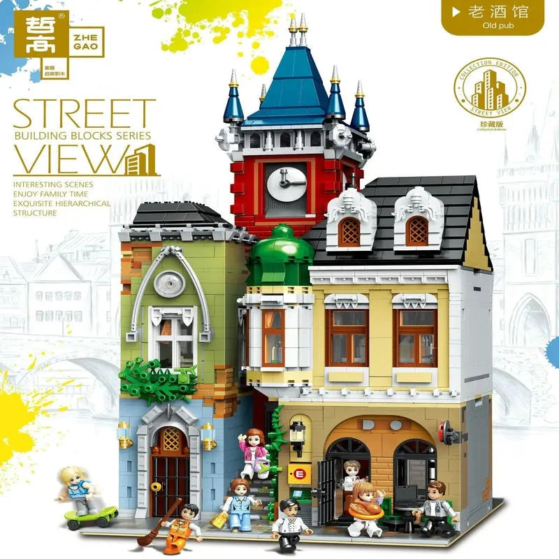 ZHEGAO MOC Building Block Set: Old Town Pub 0924, Model QL 0924