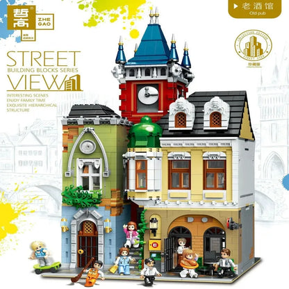 ZHEGAO MOC Building Block Set: Old Town Pub 0924, Model QL 0924