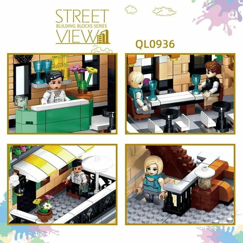 ZHEGAO MOC Building Block Set: Rome Restaurant, Model QL 0936