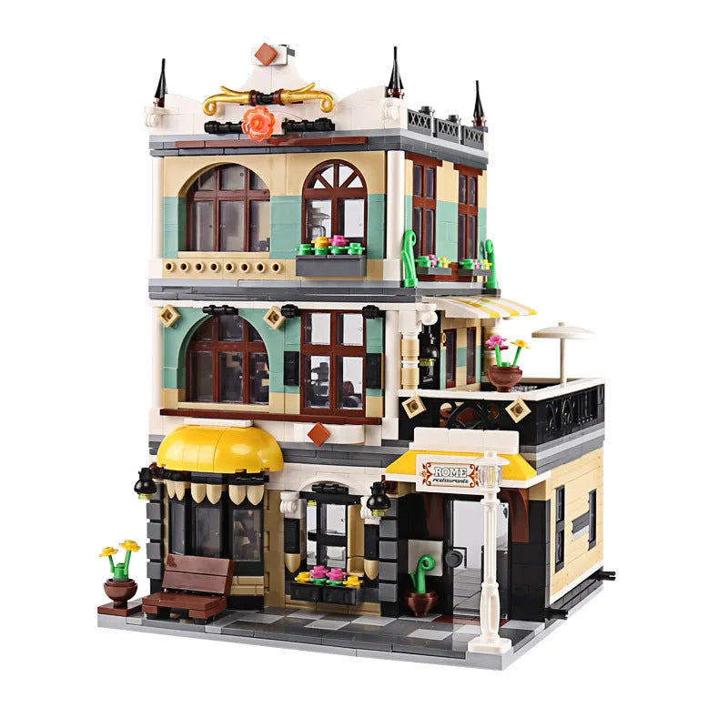 ZHEGAO MOC Building Block Set: Rome Restaurant, Model QL 0936