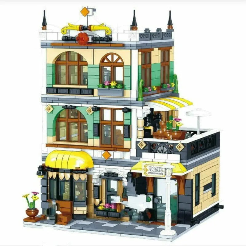 ZHEGAO MOC Building Block Set: Rome Restaurant, Model QL 0936