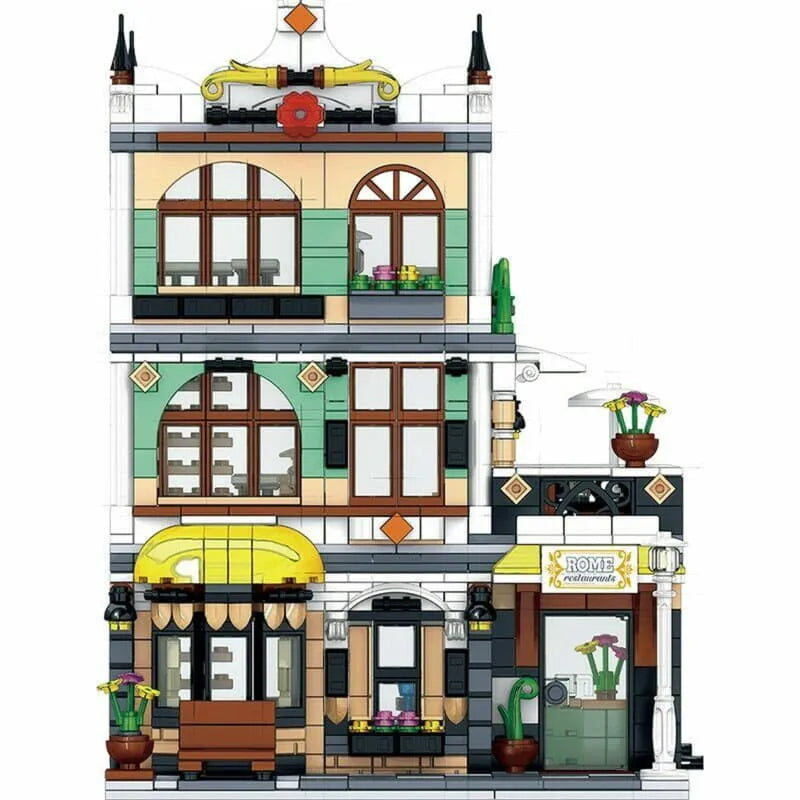 ZHEGAO MOC Building Block Set: Rome Restaurant, Model QL 0936