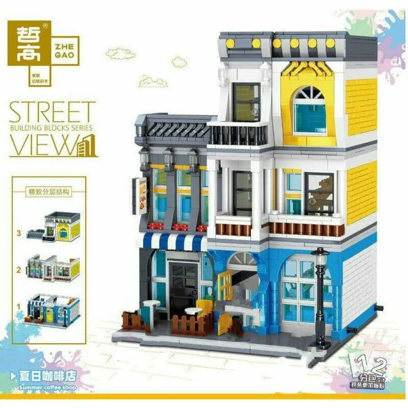 ZHEGAO MOC Building Block Set: Summer Coffee Shop, Model QL 0934