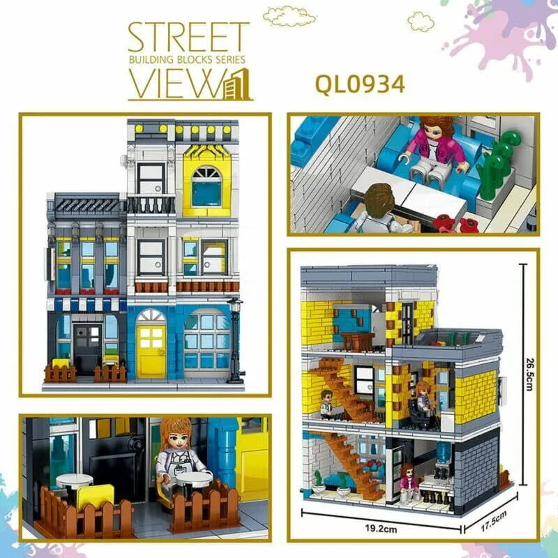 ZHEGAO MOC Building Block Set: Summer Coffee Shop, Model QL 0934