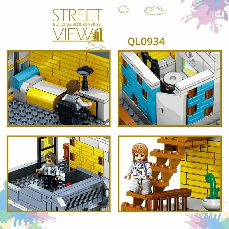 ZHEGAO MOC Building Block Set: Summer Coffee Shop, Model QL 0934