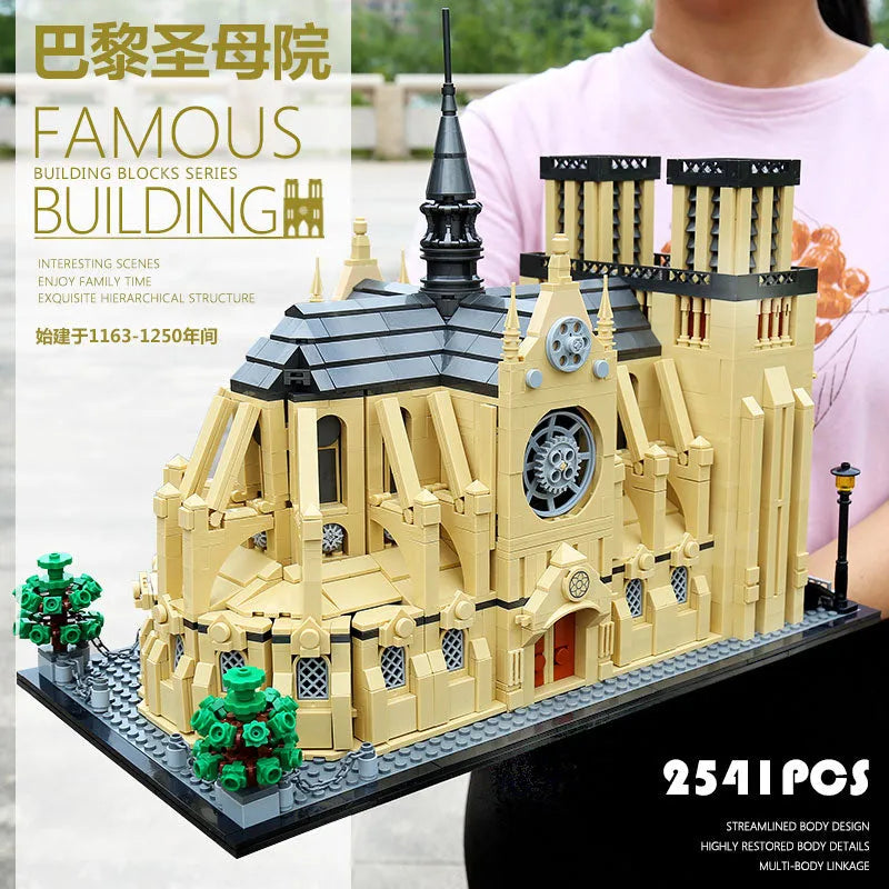 ZHEGAO MOC Building Block Set: Notre Dame Paris Cathedral 0964, Model QL 0964