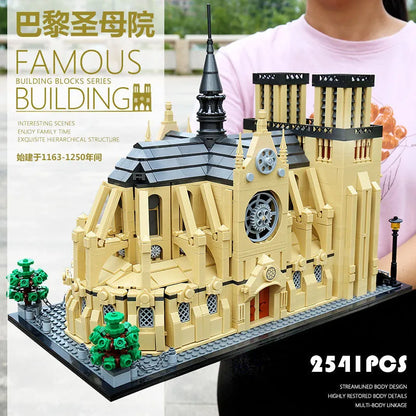ZHEGAO MOC Building Block Set: Notre Dame Paris Cathedral 0964, Model QL 0964