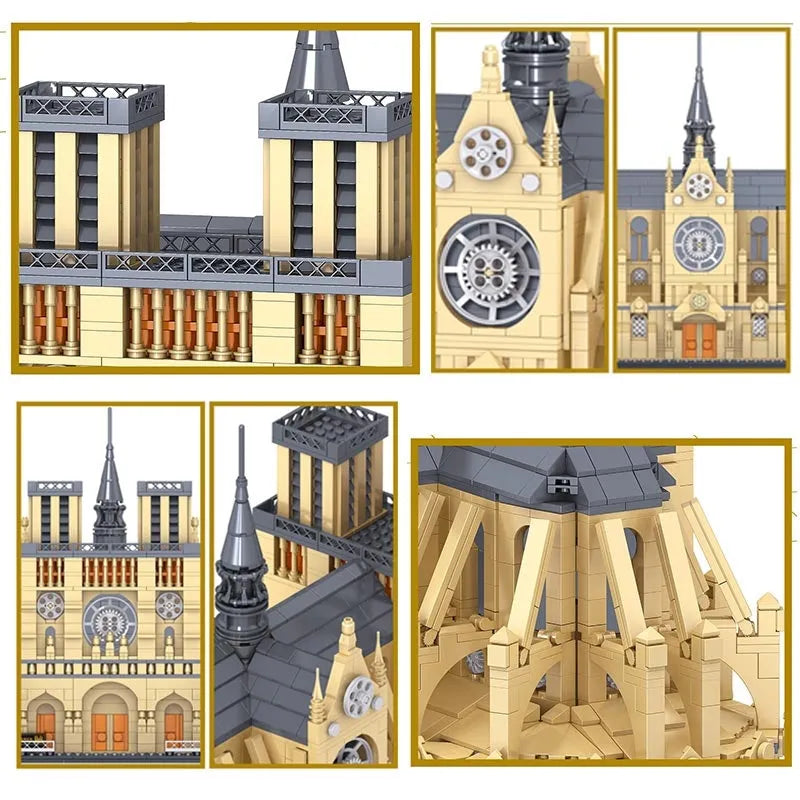 ZHEGAO MOC Building Block Set: Notre Dame Paris Cathedral 0964, Model QL 0964