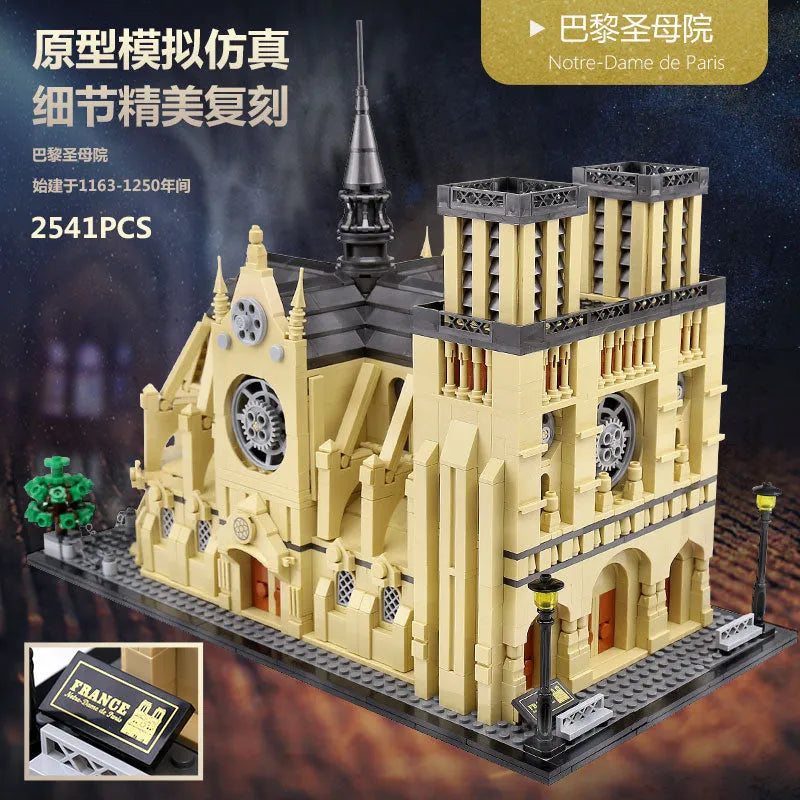 ZHEGAO MOC Building Block Set: Notre Dame Paris Cathedral 0964, Model QL 0964