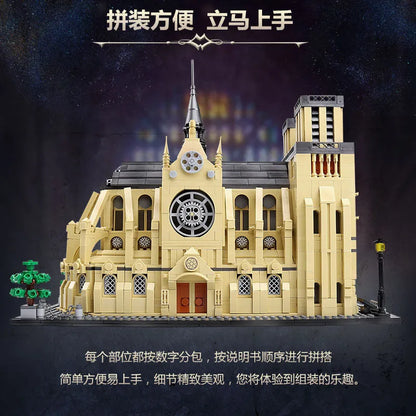 ZHEGAO MOC Building Block Set: Notre Dame Paris Cathedral 0964, Model QL 0964