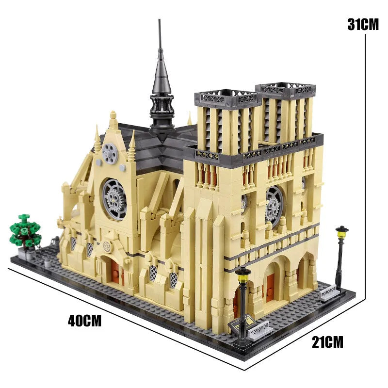 ZHEGAO MOC Building Block Set: Notre Dame Paris Cathedral 0964, Model QL 0964