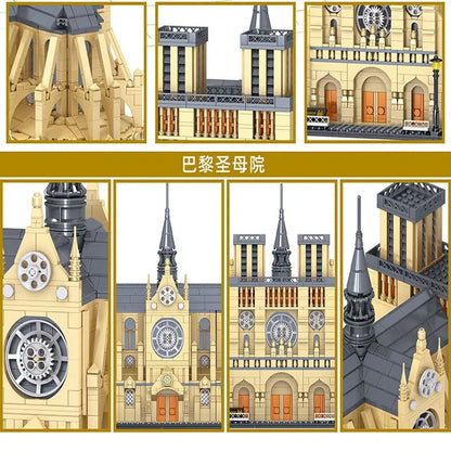 ZHEGAO MOC Building Block Set: Notre Dame Paris Cathedral 0964, Model QL 0964