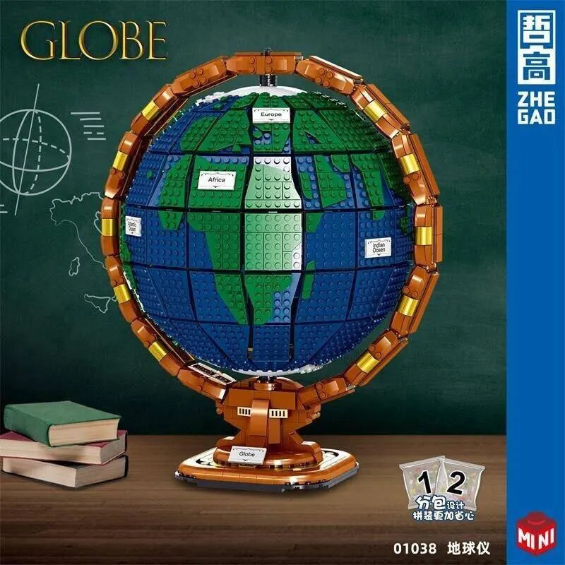 ZHEGAO MOC Building Block Set: Idea Globe Earth MINI, Model QL01038