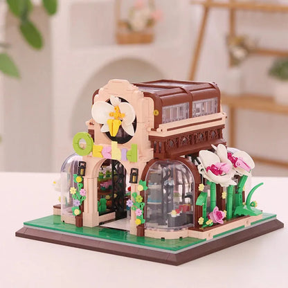 ZHEGAO MOC Building Block Set: Orchid Flower House Botanical Garden, Model 00419