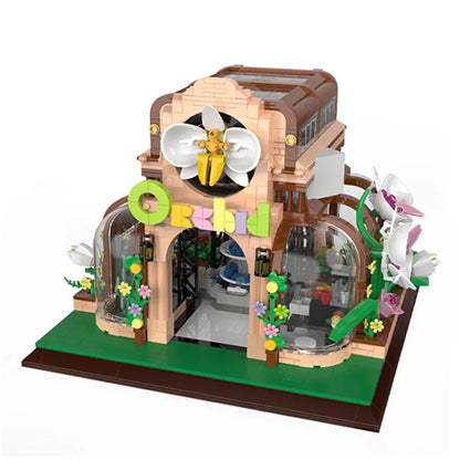 ZHEGAO MOC Building Block Set: Orchid Flower House Botanical Garden, Model 00419
