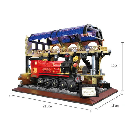 ZHEGAO MOC Building Block Set: Harry Potter Magic Railway Train Station MINI, Model DZ6007