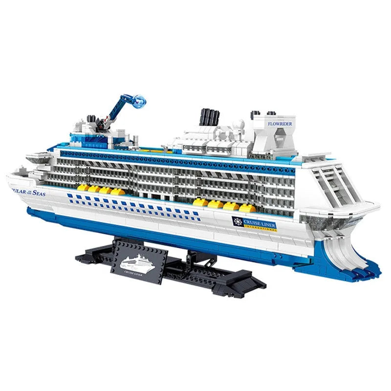 ZHEGAO MOC Building Block Set: Cruise Liner Ship Ocean Boat MINI, Model 01030