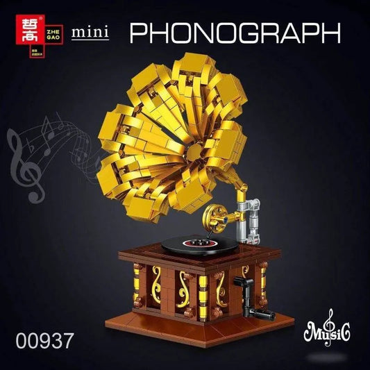 ZHEGAO MOC Building Block Set: Retro Phonograph MINI 00937